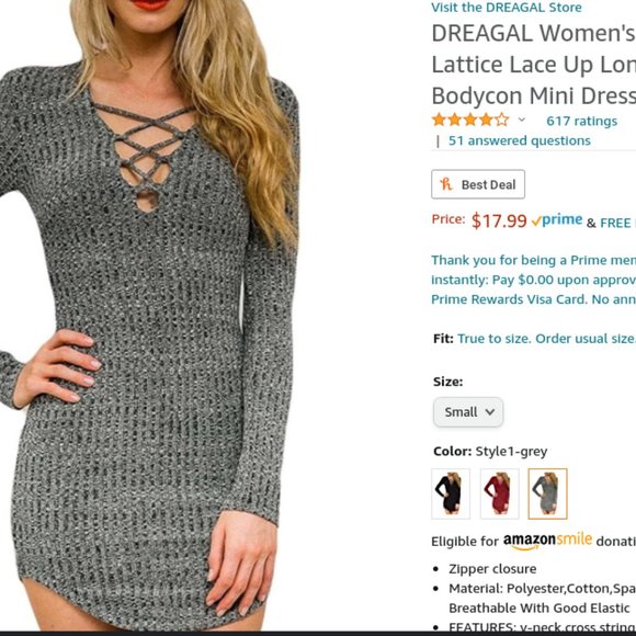 Long Sleeved Grey Dress - Picture 2 of 13